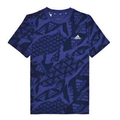 Adidas J CAMLOG T boys's Children's T shirt in Blue