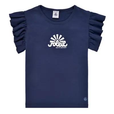 Petit Bateau MAZARINE girls's Children's T shirt in Marine