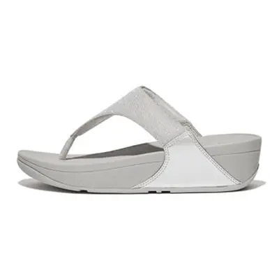 FitFlop LULU SHIMMERLUX TOE - POST SANDALS women's Flip flops / Sandals (Shoes) in Silver