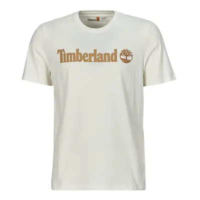 Timberland Linear Logo Short Sleeve Tee men's T shirt in White