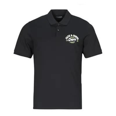 Jack & Jones JJELOGO POLO SS 2 COL SS24 SN men's Polo shirt in Black