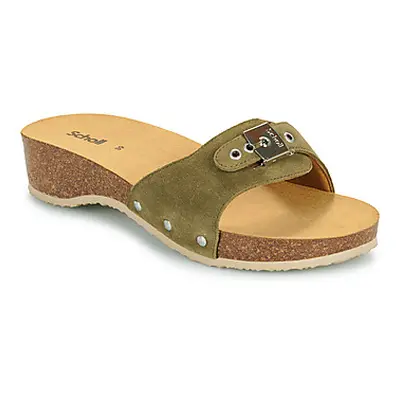 Scholl PESCURA HEEL CORK women's Mules / Casual Shoes in Kaki