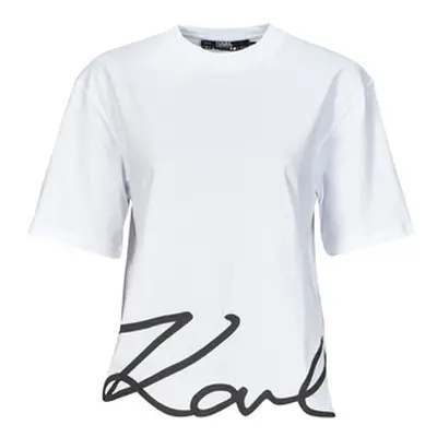 Karl Lagerfeld karl signature hem t-shirt women's T shirt in White