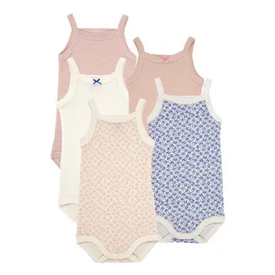 Petit Bateau BODY BRETELLE X5 girls's Sleepsuits in Multicolour