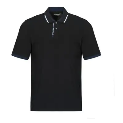 Jack & Jones JJSTEEL POLO SS men's Polo shirt in Black