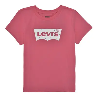 Levis MULTI DAISY BATWING TEE girls's Children's T shirt in Pink