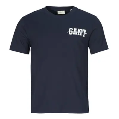 Gant ARCH SCRIPT SS T-SHIRT men's T shirt in Marine