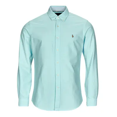 Polo Ralph Lauren CHEMISE COUPE DROITE EN OXFORD men's Long sleeved Shirt in Blue