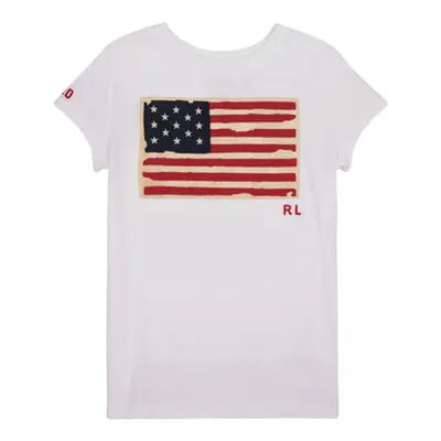 Polo Ralph Lauren SS FLAG TEE-KNIT SHIRTS-T-SHIRT girls's Children's T shirt in White