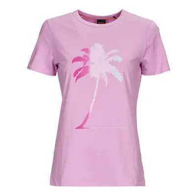 BOSS C_Elogo_print5 women's T shirt in Pink