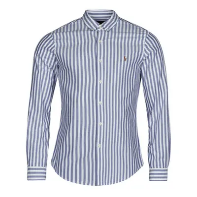 Polo Ralph Lauren CHEMISE COUPE DROITE EN OXFORD men's Long sleeved Shirt in Blue