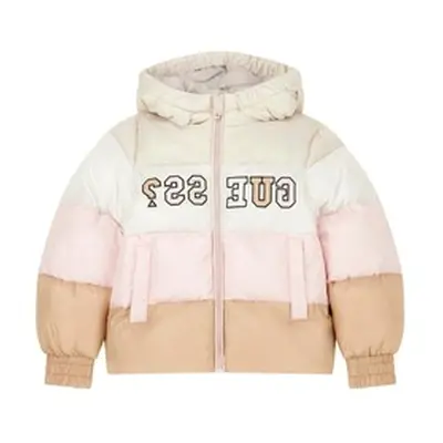 Guess HOODED LS PADDED PUFFER W ZIP girls's Children's Jacket in Multicolour