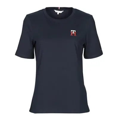 Tommy Hilfiger REG MONOGRAM EMB C-NK SS women's T shirt in Marine