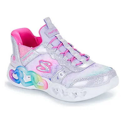 Skechers INFINITE HEART LIGHTS girls's Children's Shoes (Trainers) in Silver