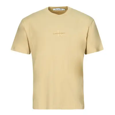 Calvin Klein Jeans WASHED MONOLOGO TEE men's T shirt in Beige