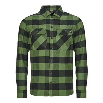 Dickies NEW SACRAMENTO SHIRT PINE GREEN men's Long sleeved Shirt in Kaki