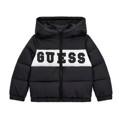 Guess PADDED HOODED LS JACKET W ZIP boys's Children's Jacket in Black