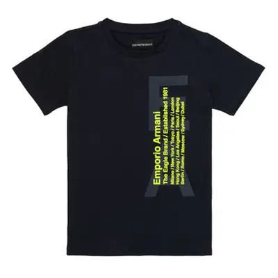 Emporio Armani Andoni boys's Children's T shirt in Blue