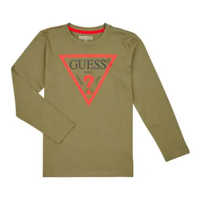 Guess LS T SHIRT CORE boys's in Kaki