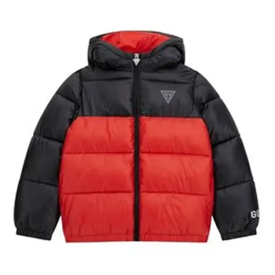 Guess HOODED LS PADDED PUFFER W/ZIP boys's Children's Jacket in Multicolour