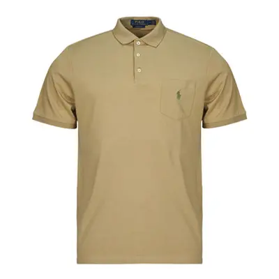 Polo Ralph Lauren POLO EN JERSEY AVEC POCHE men's Polo shirt in Beige