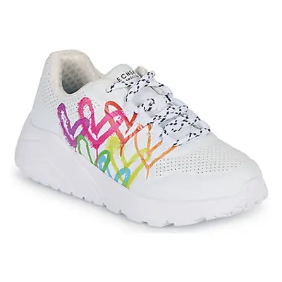 Skechers UNO LITE girls's Children's Shoes (Trainers) in White