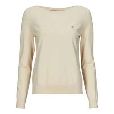 Tommy Hilfiger CO JERSEY STITCH BOAT-NK SWEATER women's Sweater in Beige