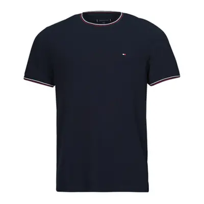 Tommy Hilfiger RWB TIPPED COLLAR TEE men's T shirt in Marine