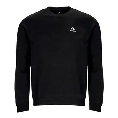 Converse GO-TO EMBROIDERED STAR CHEVRON FLEECE CREW SWEATSHIRT men's Sweatshirt in Black