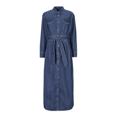 Lee BELTED WESTERN DRESS women's Long Dress in Blue