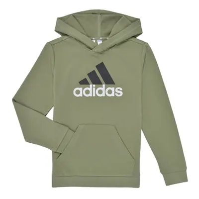 Adidas Essentials Two-Colored Big Logo Cotton Hoodie boys's Children's sweatshirt in Green