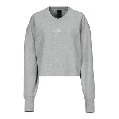 Adidas ALL SZN Ribbed V-Neck Sweatshirt women's Sweatshirt in Grey