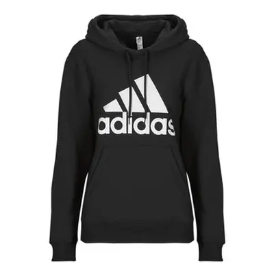 Adidas Essentials Big Logo Regular Fleece Hoodie women's Sweatshirt in Black