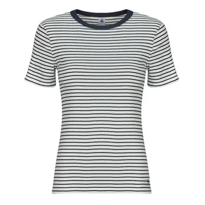 Petit Bateau MC COL ROND women's T shirt in Marine