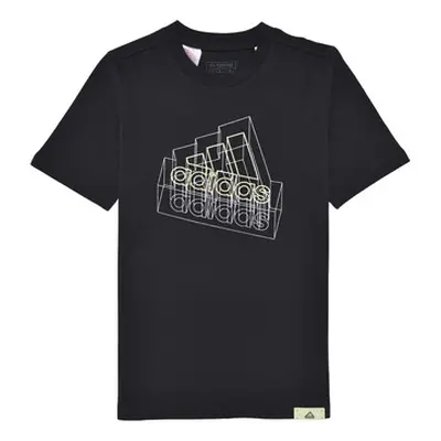 Adidas Tech Table Graphic T-Shirt boys's Children's T shirt in Black