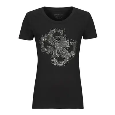 Guess SS RN 4G LOGO women's T shirt in Black