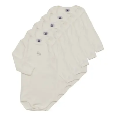 Petit Bateau BODY US ML PACK X5 boys's Sleepsuits in White