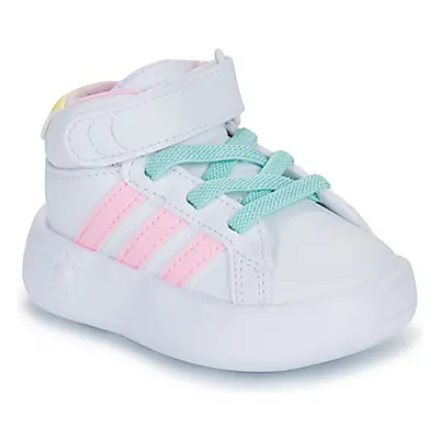 Adidas GRAND COURT MID I girls's Children's Shoes (High-top Trainers) in White