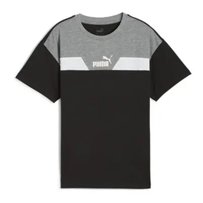 Puma POWER COLORBLOCK TEE boys's Children's T shirt in Black