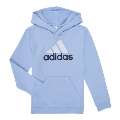 Adidas Essentials Two-Colored Big Logo Cotton Hoodie boys's Children's sweatshirt in Blue