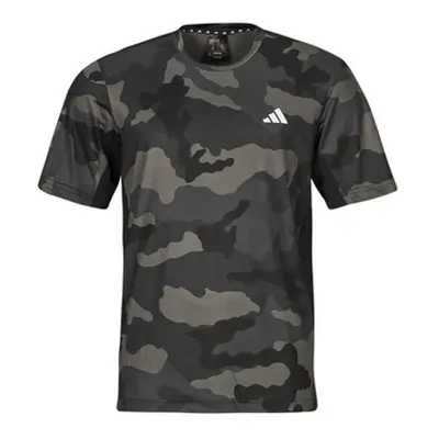 Adidas Train Essentials Camo Allover Print T-Shirt men's T shirt in Black