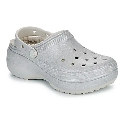 Crocs ClsPlatformGlitterLinedClogW women's Clogs (Shoes) in Silver