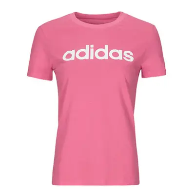 Adidas Essentials Slim Logo T-Shirt women's T shirt in Pink