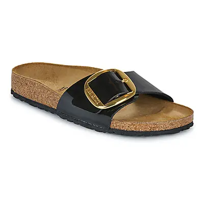 Birkenstock Madrid Big Buckle BF Patent Black Gold women's Mules / Casual Shoes in Black