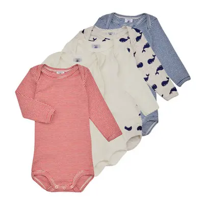 Petit Bateau BODY US ML BALEINE PACK X5 girls's Sleepsuits in Multicolour