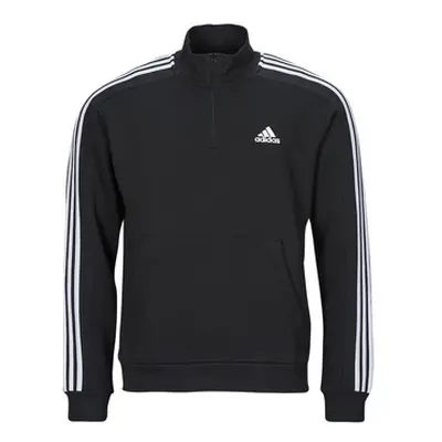 Adidas Essentials Fleece 3-Stripes 1/4-Zip Sweatshirt men's Sweatshirt in Black