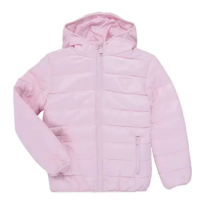 Guess HOODED LS PADDED PUFFER W ZIP girls's Children's Jacket in Pink