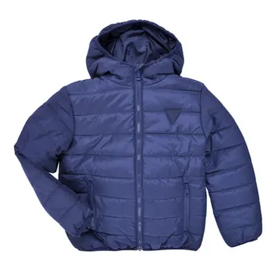 Guess HOODED LS PADDED PUFFER W ZIP boys's Children's Jacket in Blue