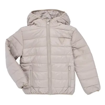 Guess HOODED LS PADDED PUFFER W ZIP boys's Children's Jacket in Beige