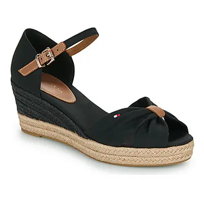 Tommy Hilfiger BASIC OPEN TOE MID WEDGE women's Espadrilles / Casual Shoes in Black